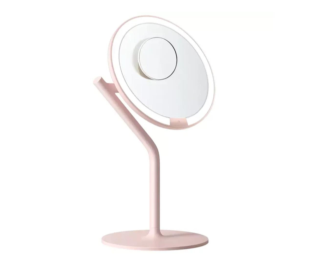 Amiro Różowe Lustro do makijażu z podświetleniem LED - 1349228 - zdjęcie